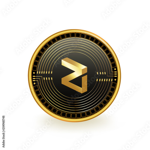 Zilliqa Cryptocurrency Black Coin Isolated