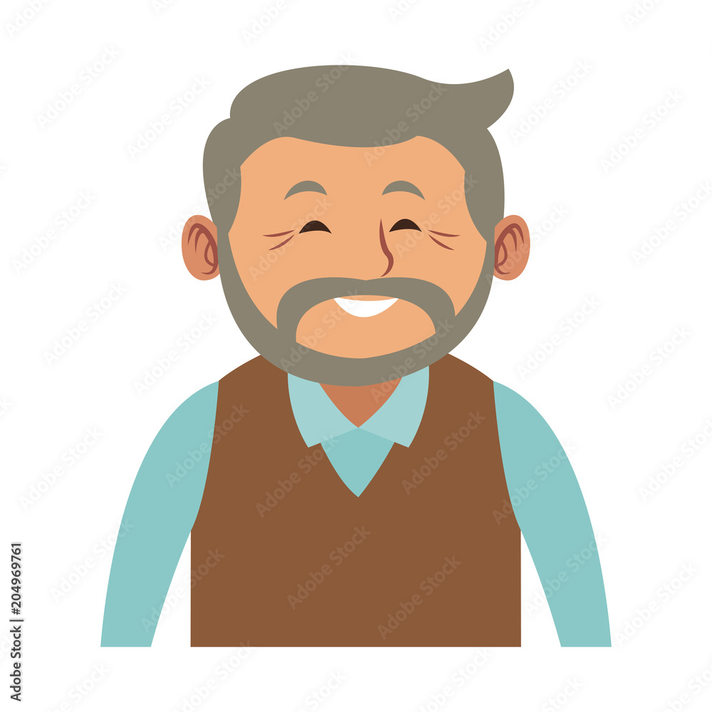 Cute grandfather cartoon vector illustration graphic design