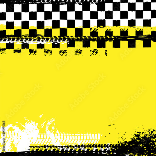 Grunge checkered racing background