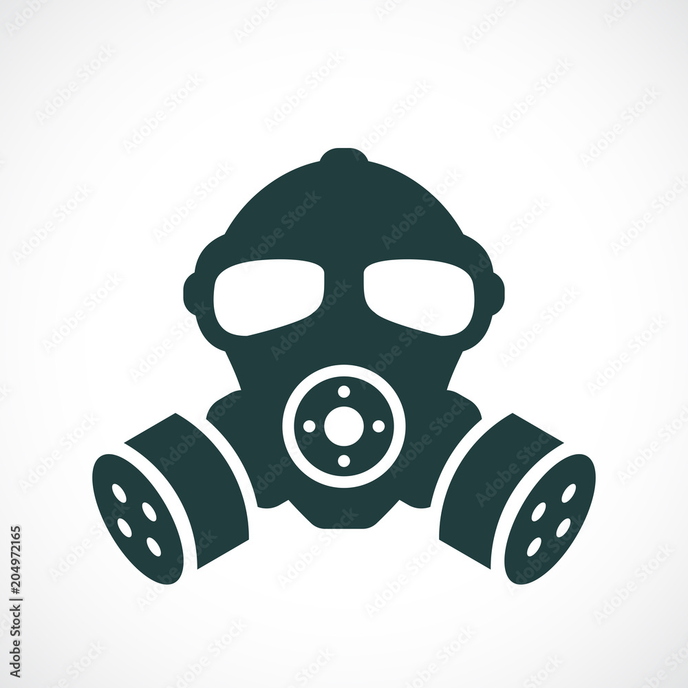 Gas mask vector icon, biohazard concept Gas mask vector icon, biohazard concept