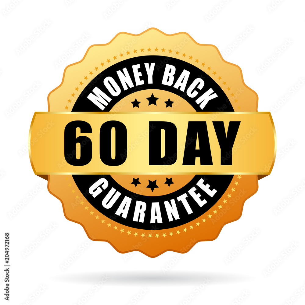 60 day money back guarantee vector icon