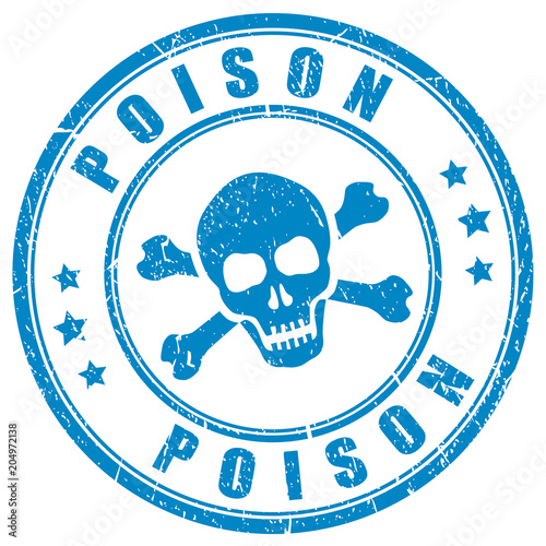 Poison skull vector stamp