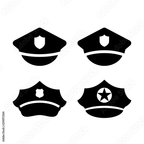 Police service cap vector icon