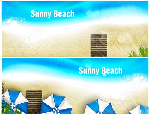 beach banner for facebook Poster vector Design