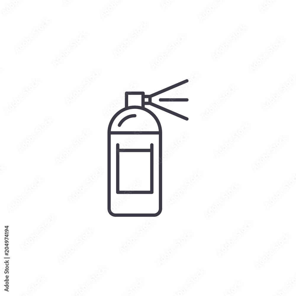 Aerosol paint linear icon concept. Aerosol paint line vector sign, symbol, illustration. Aerosol paint linear icon concept. Aerosol paint line vector sign, symbol, illustration.