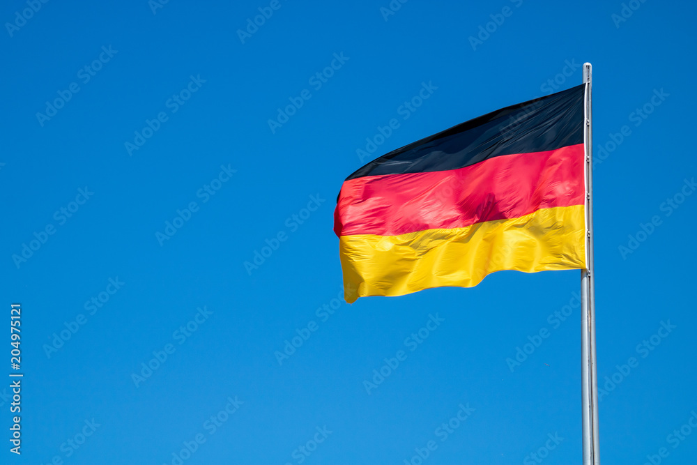 German flag in the wind