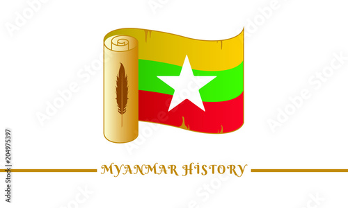 myanmar flag and myanmar history