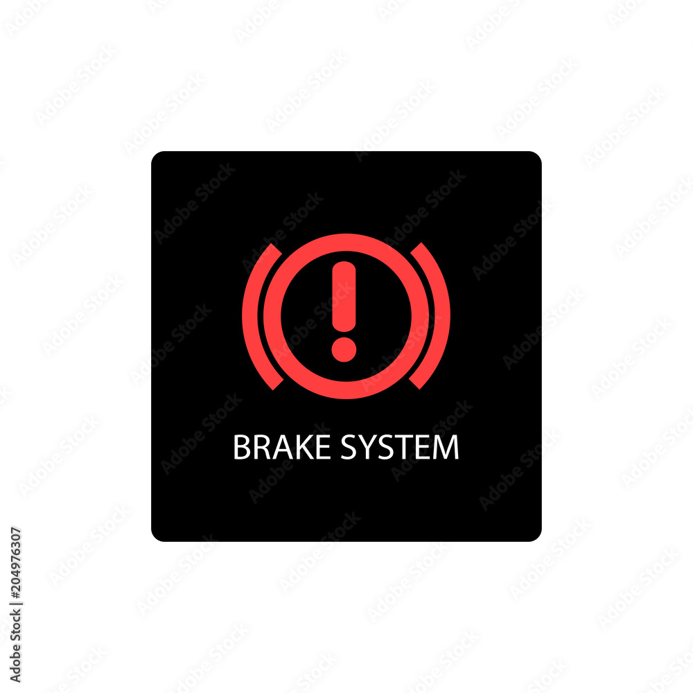 warning dashboard car icon, brake system warning dashboard car icon, brake system