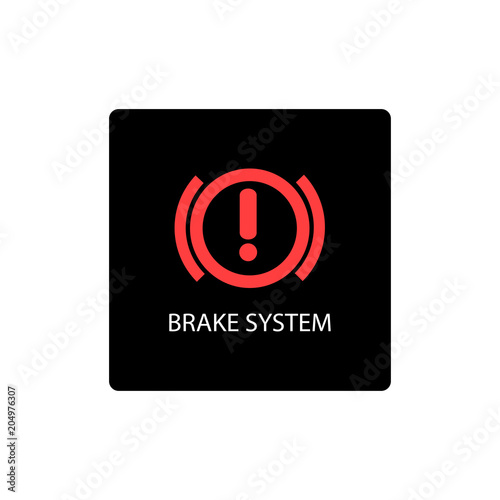 warning dashboard car icon, brake system