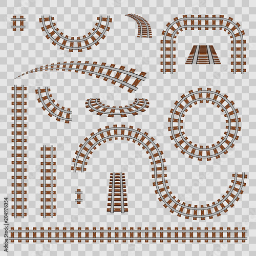 Wallpaper Mural Creative vector illustration of curved railroad isolated on background