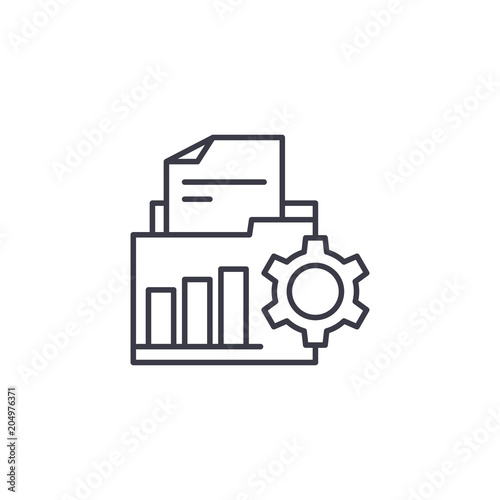 Analytical reports linear icon concept. Analytical reports line vector sign, symbol, illustration.