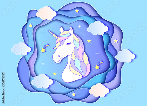 Head of paper unicorn