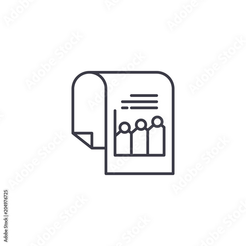 Analytics charts linear icon concept. Analytics charts line vector sign, symbol, illustration.