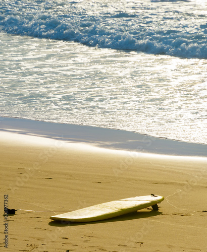 Surfboard on the beach. Surfing