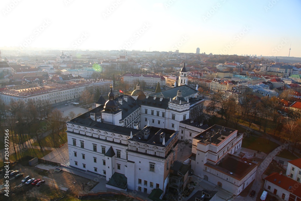 Vilnius cathedral square aerial - Vilnius Old town aerial photo