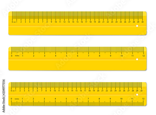 Creative vector illustration of realistic colorful rulers isolated on background. Art design measuring tool supplies. Abstract concept graphic element