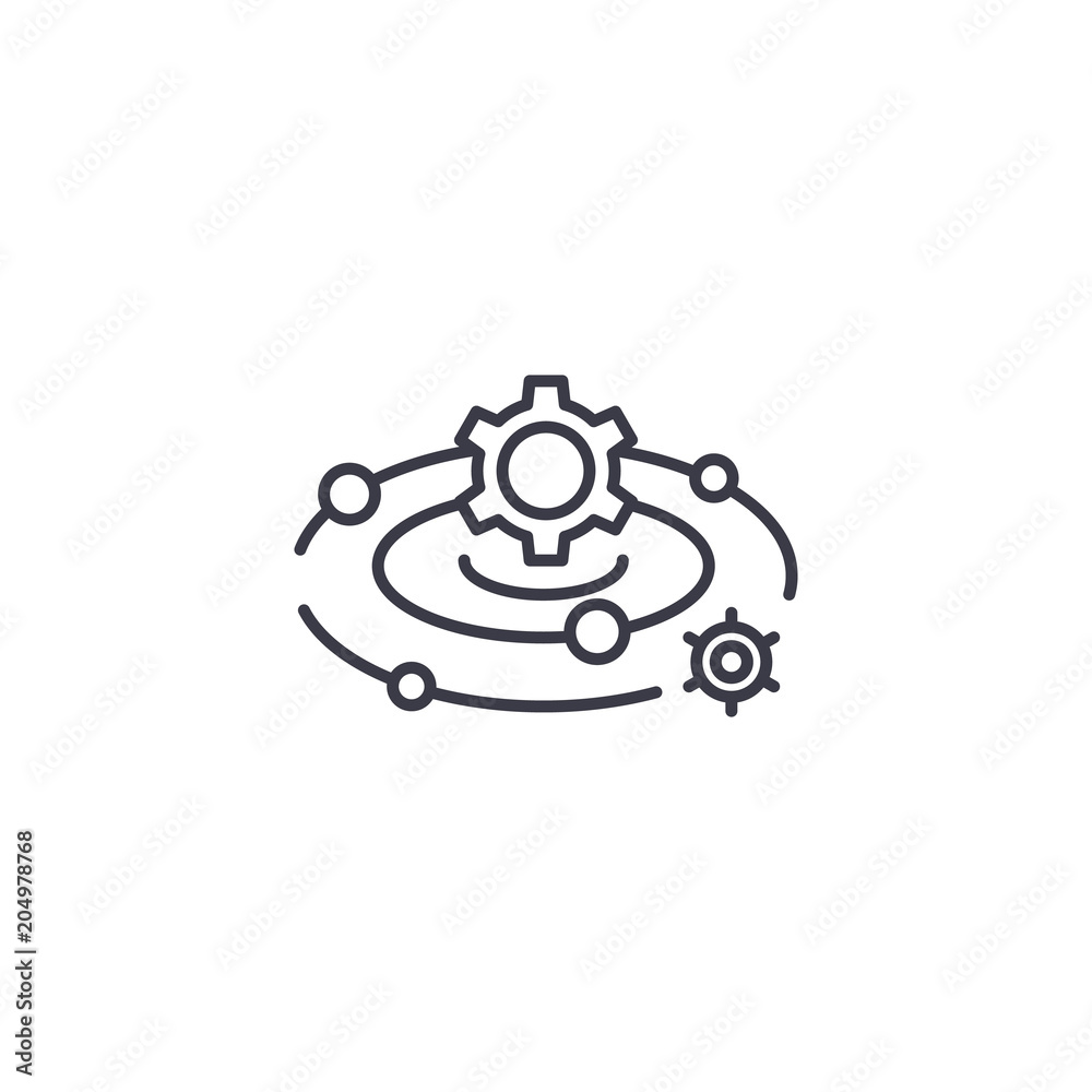 Astronomy linear icon concept. Astronomy line vector sign, symbol, illustration. Astronomy linear icon concept. Astronomy line vector sign, symbol, illustration.