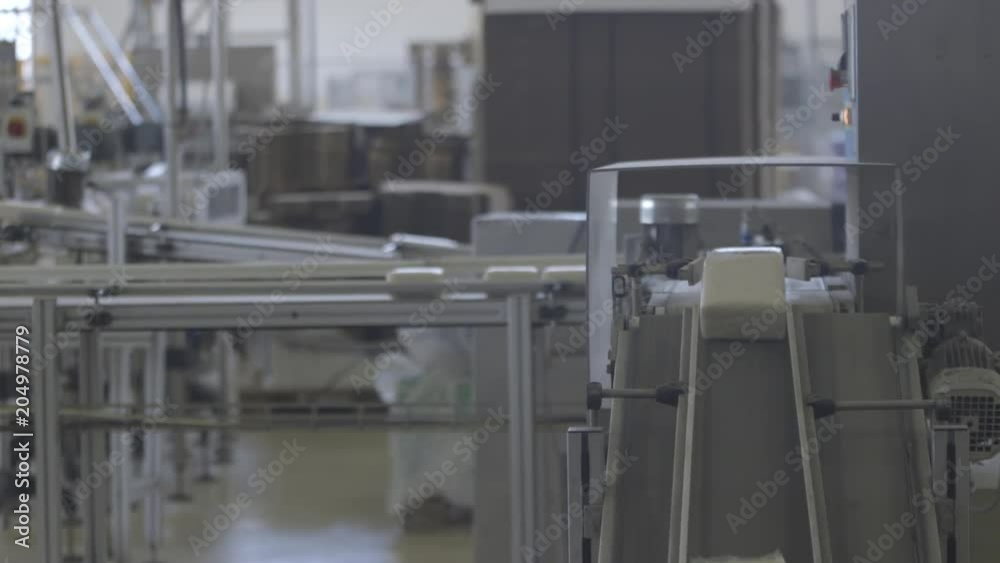Rice flour on conveyer belt in factory Rice flour on conveyer belt in factory