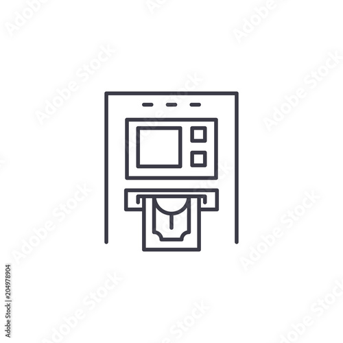 ATM linear icon concept. ATM line vector sign, symbol, illustration.