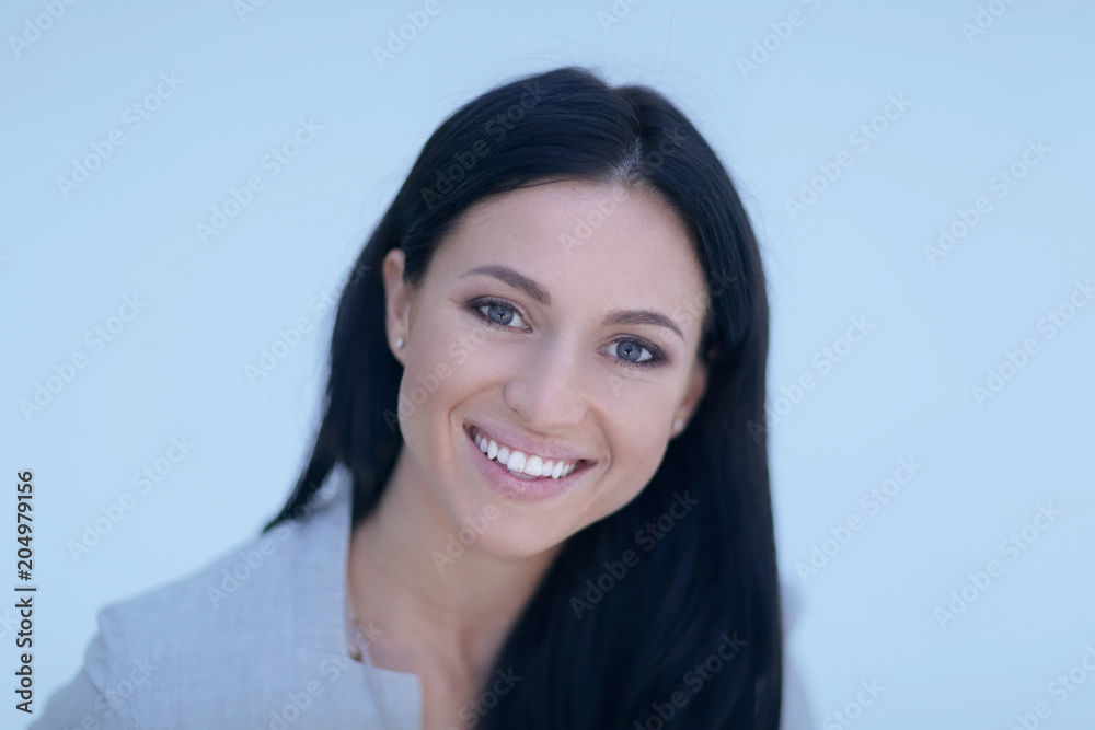 close-up face of a successful young woman. close-up face of a successful young woman.