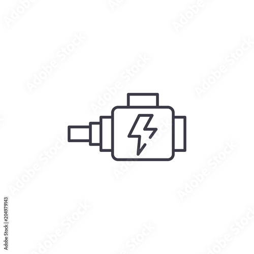 Automotive alternator linear icon concept. Automotive alternator line vector sign, symbol, illustration.