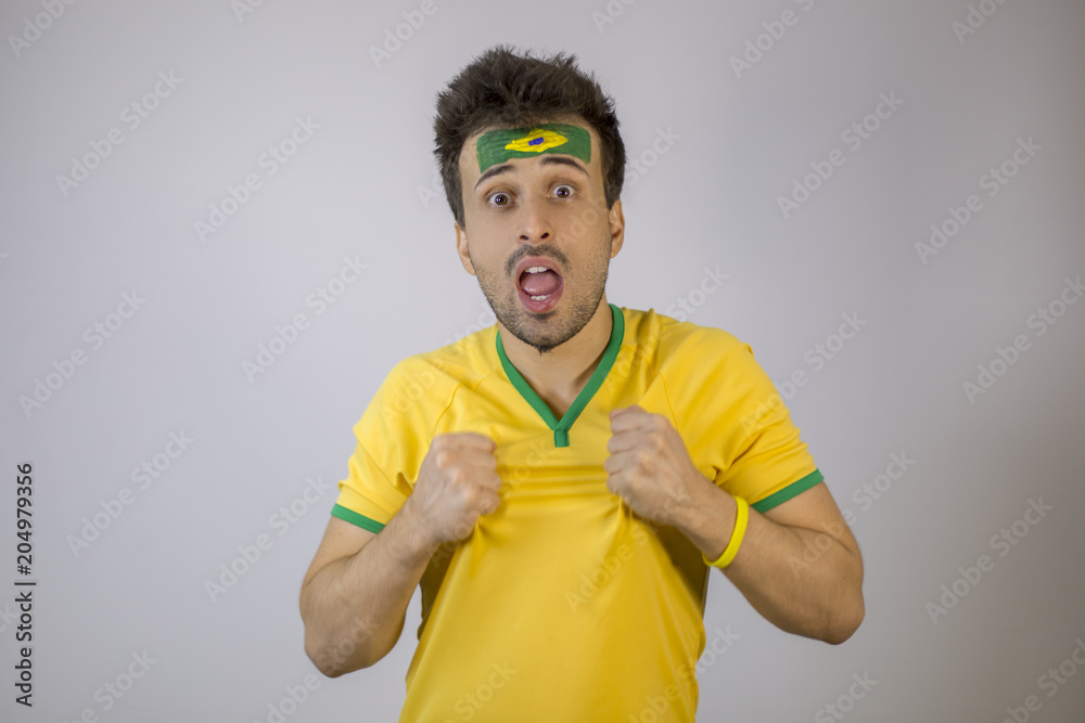 Man of the team Brazil nervous with the game Man of the team Brazil nervous with the game