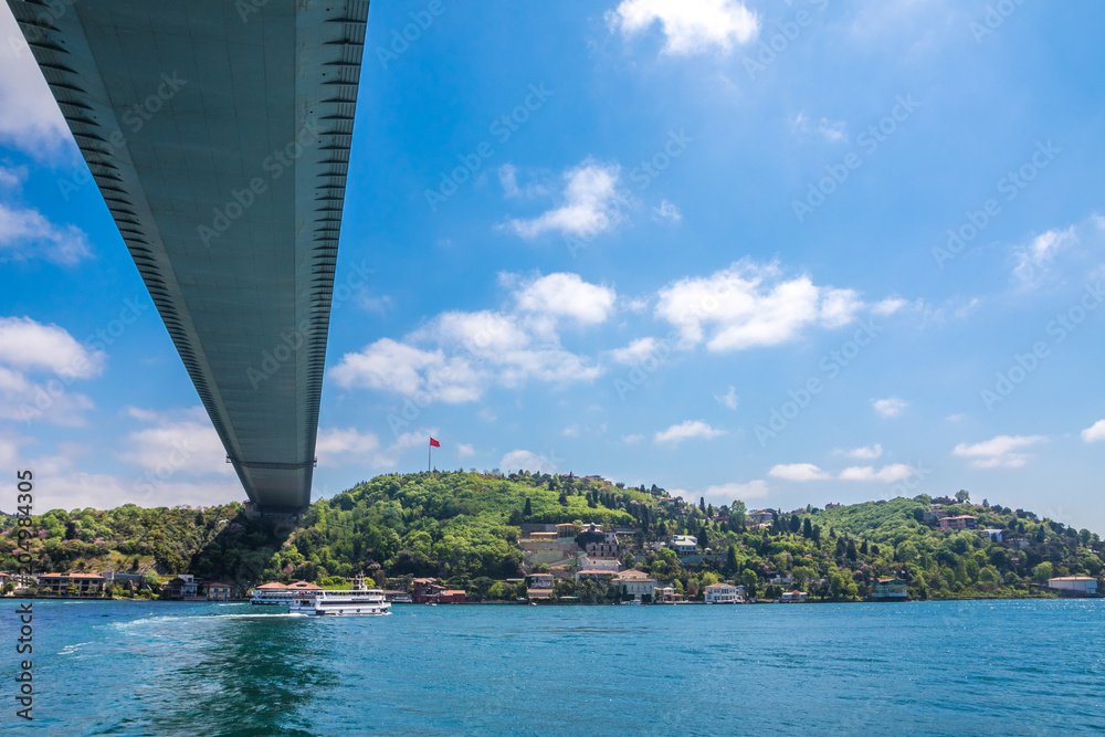 Brücke verbindet die beiden Ufer des Bosporus. Istanbul