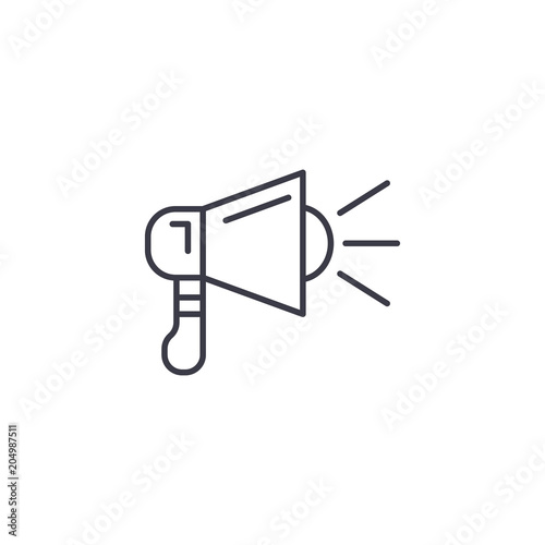 Broadcasting linear icon concept. Broadcasting line vector sign, symbol, illustration.