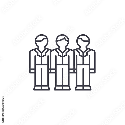 Business confederation linear icon concept. Business confederation line vector sign, symbol, illustration.