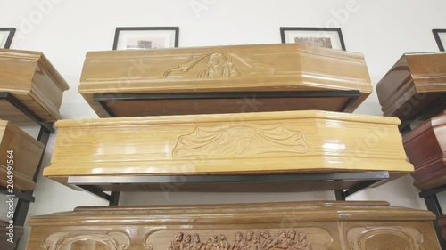 Tilt up, coffins on shelves