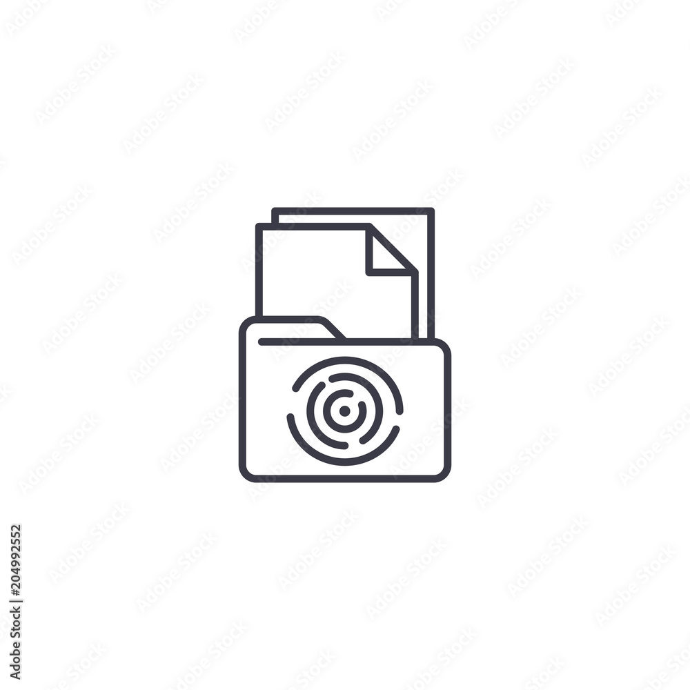 Case documents linear icon concept. Case documents line vector sign, symbol, illustration. Case documents linear icon concept. Case documents line vector sign, symbol, illustration.