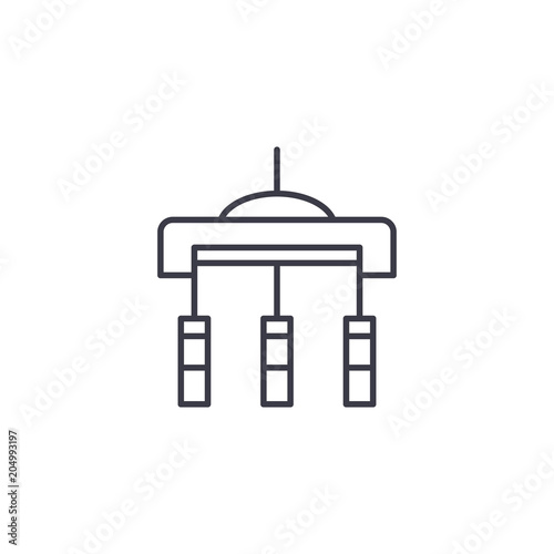 Ceiling lamp linear icon concept. Ceiling lamp line vector sign, symbol, illustration.