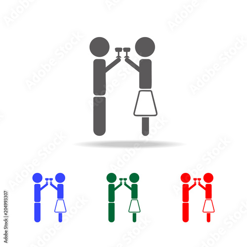 couple drinks a cocktail icon. Elements of Valentine's Day in multi colored icons. Premium quality graphic design icon. Simple icon for websites, web design, mobile app