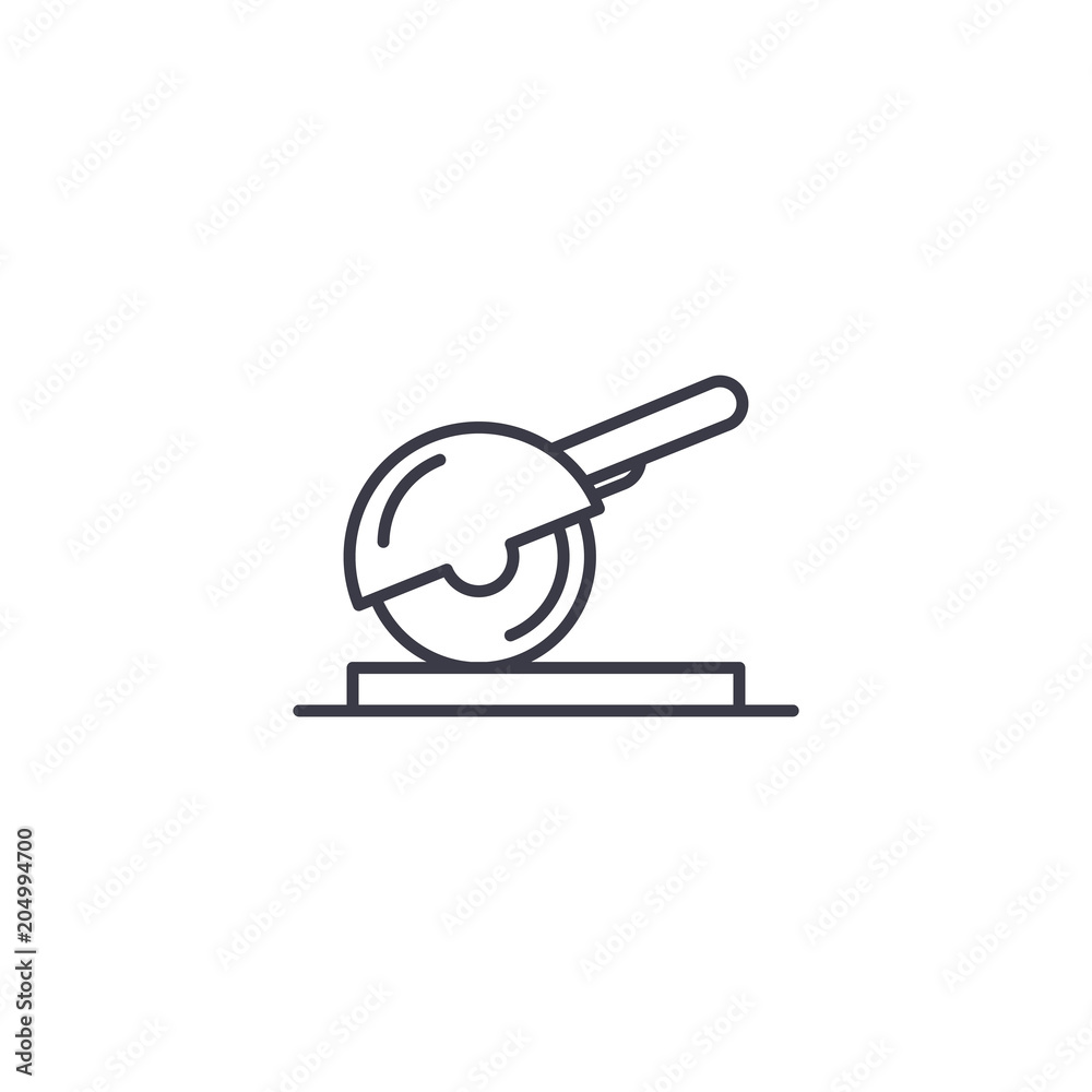 Circular saw linear icon concept. Circular saw line vector sign, symbol, illustration. Circular saw linear icon concept. Circular saw line vector sign, symbol, illustration.