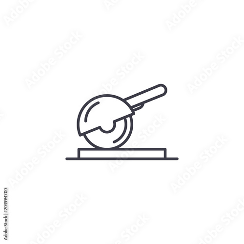 Circular saw linear icon concept. Circular saw line vector sign, symbol, illustration.