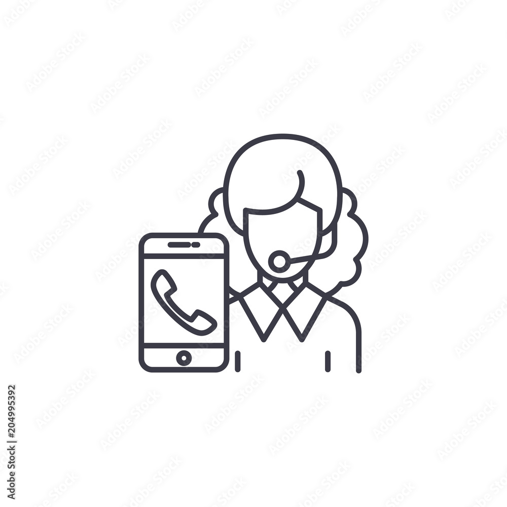 Client service linear icon concept. Client service line vector sign, symbol, illustration. Client service linear icon concept. Client service line vector sign, symbol, illustration.