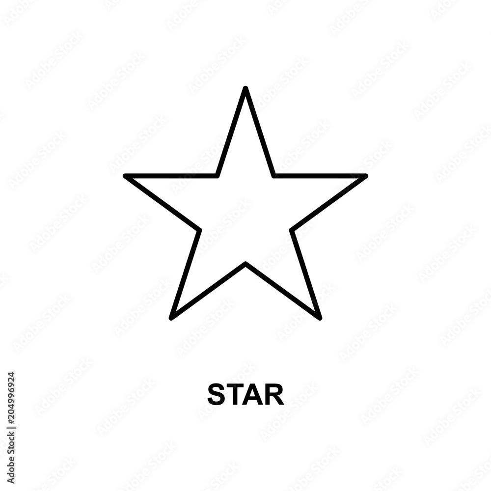 star icon. Element of simple web icon with name for mobile concept and web apps. Thin line star icon can be used for web and mobile