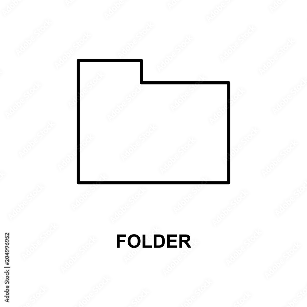 folder icon. Element of simple web icon with name for mobile concept and web apps. Thin line folder icon can be used for web and mobile