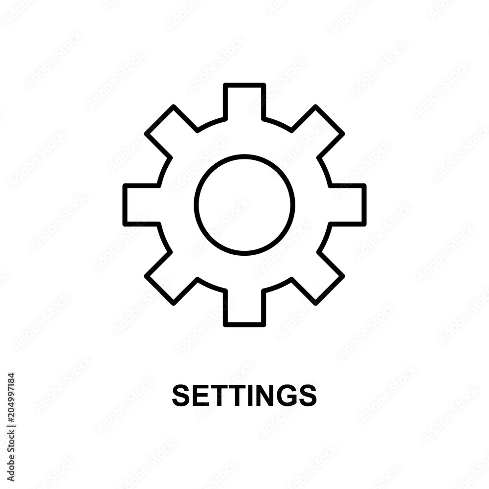 settings sign icon. Element of simple web icon with name for mobile concept and web apps. Thin line settings sign icon can be used for web and mobile settings sign icon. Element of simple web icon with name for mobile concept and web apps. Thin line settings sign icon can be used for web and mobile