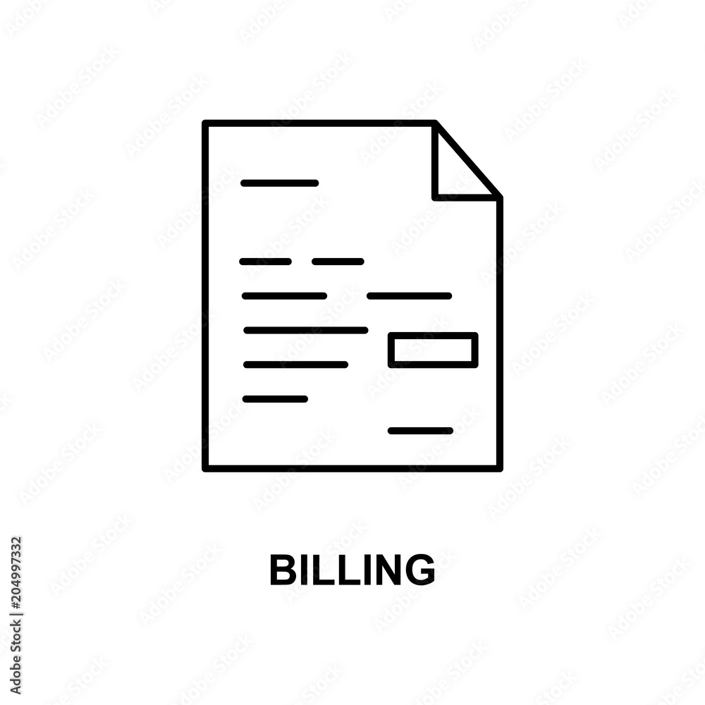 billing icon. Element of simple web icon with name for mobile concept and web apps. Thin line billing icon can be used for web and mobile billing icon. Element of simple web icon with name for mobile concept and web apps. Thin line billing icon can be used for web and mobile