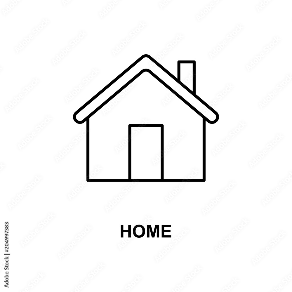 home icon. Element of simple web icon with name for mobile concept and web apps. Thin line home icon can be used for web and mobile home icon. Element of simple web icon with name for mobile concept and web apps. Thin line home icon can be used for web and mobile