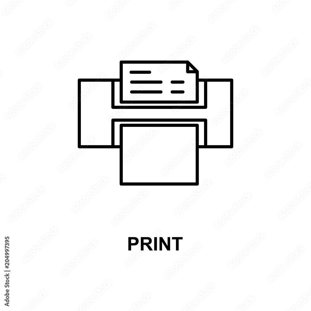 printer icon. Element of simple web icon with name for mobile concept and web apps. Thin line printer icon can be used for web and mobile