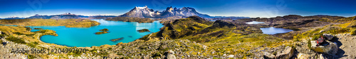 Torres del  Paine National Park, maybe one of the nicest places on Earth. Here we can see a panoramic view over the "Cuernos del Paine"