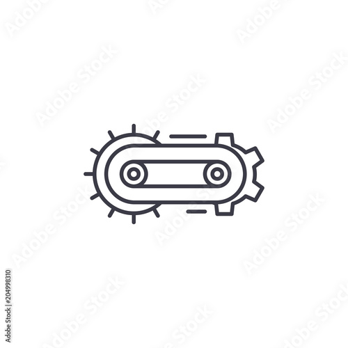 Conveyor automatization linear icon concept. Conveyor automatization line vector sign, symbol, illustration.
