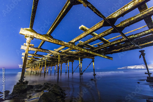 Saltpeter pier at Taltal, Antofagasta in Chile. Niter was the main business of this area in North Chile photo