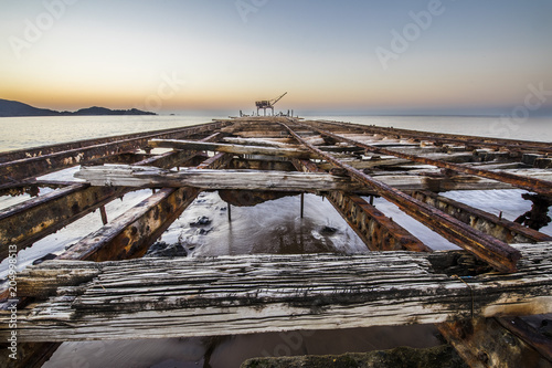 Saltpeter pier at Taltal, Antofagasta in Chile. Niter was the main business of this area in North Chile photo