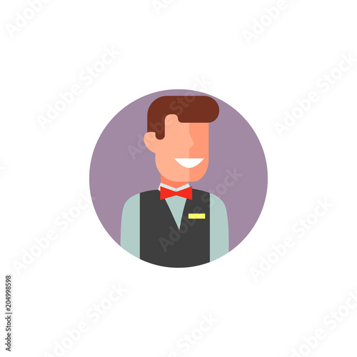 colored avatar of waiter icon. Element of colored people profession icon for mobile concept and web apps. Detailed colored avatar of waiter icon can be used for web and mobile