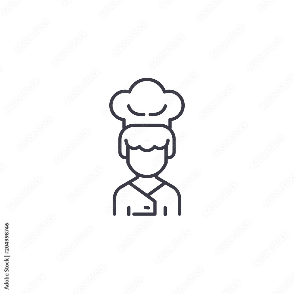Cook linear icon concept. Cook line vector sign, symbol, illustration. Cook linear icon concept. Cook line vector sign, symbol, illustration.