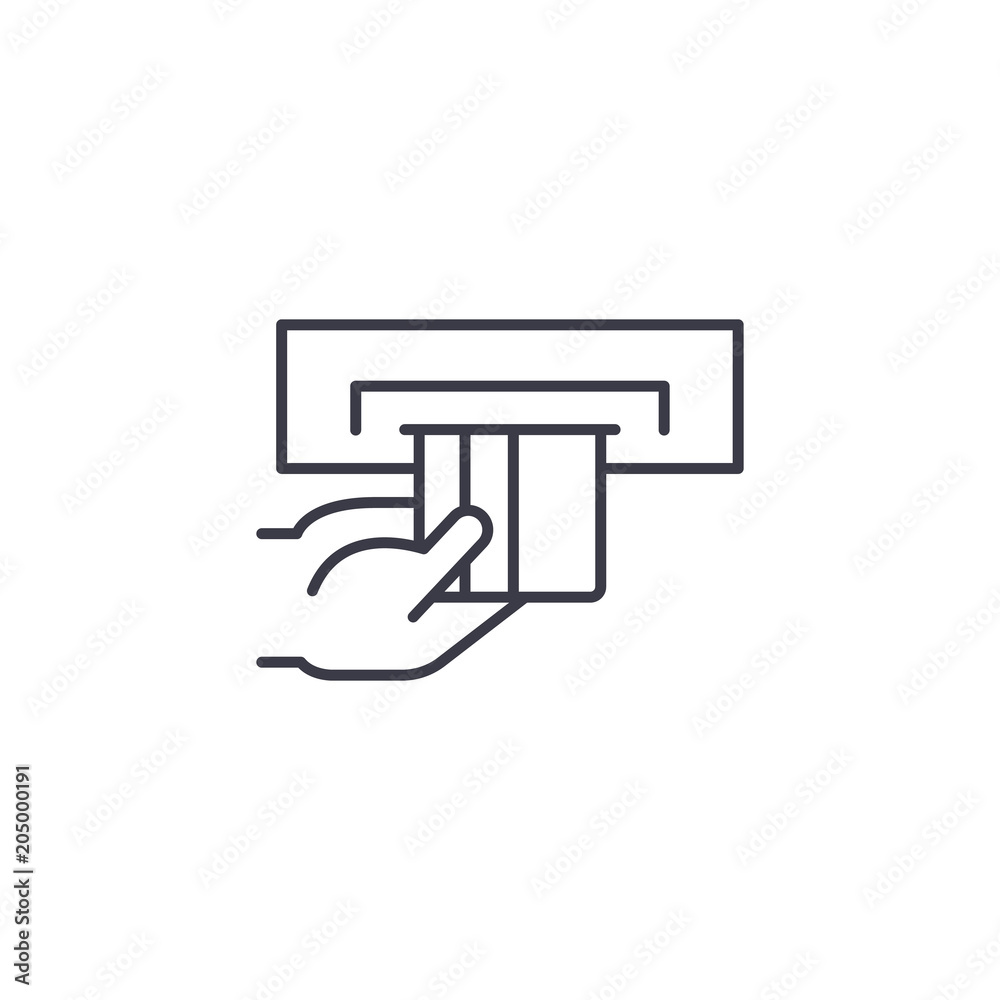 Credit card payment linear icon concept. Credit card payment line