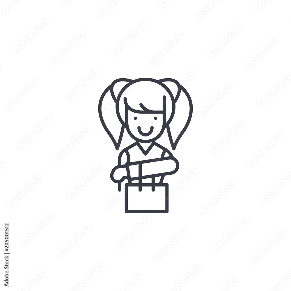 Customer linear icon concept. Customer line vector sign, symbol, illustration. Customer linear icon concept. Customer line vector sign, symbol, illustration.